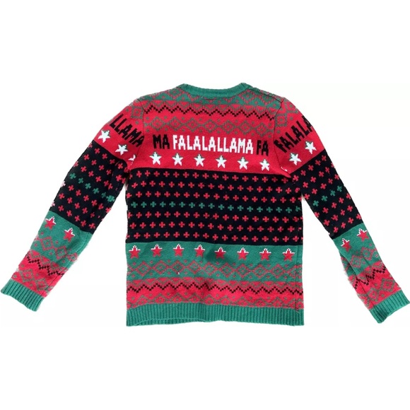 HOLIDAY TIME FUNNY LLAMA FRIENDS KNIT CHRISY SWEATER SIZE 14-16 - Picture 3 of 8